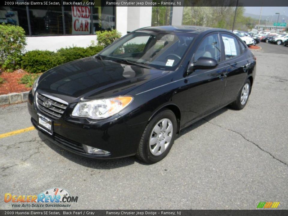 2009 Hyundai Elantra SE Sedan Black Pearl / Gray Photo #1