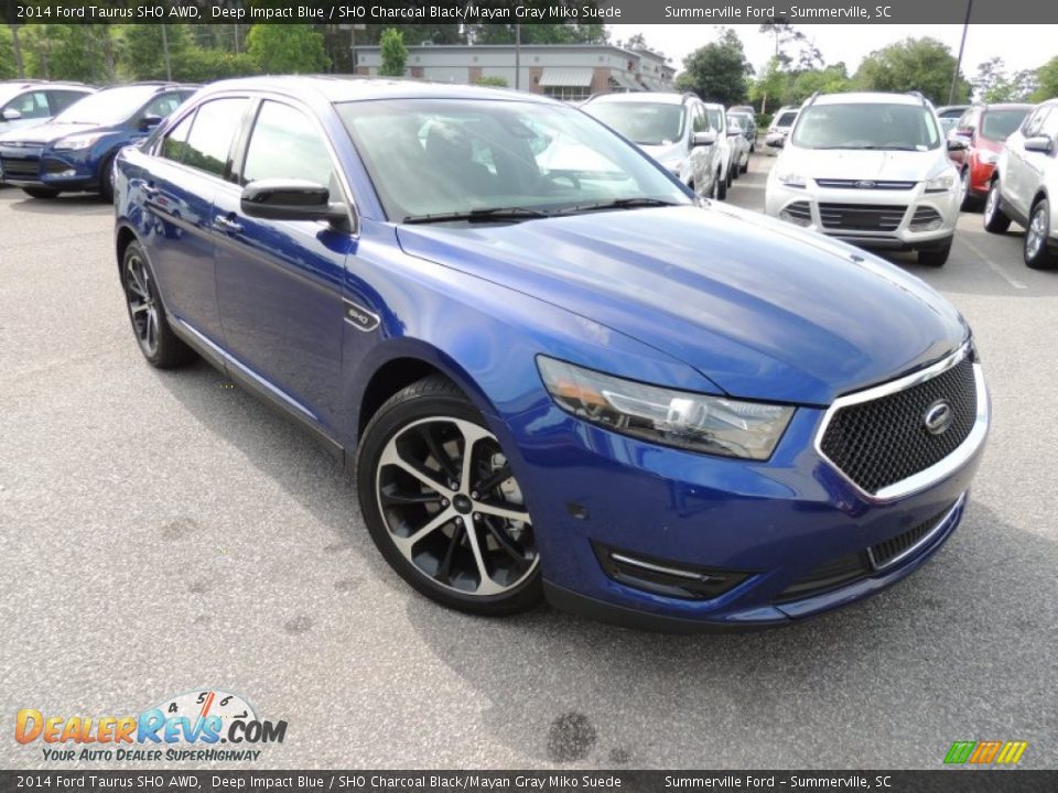 2014 Ford Taurus SHO AWD Deep Impact Blue / SHO Charcoal Black/Mayan Gray Miko Suede Photo #1