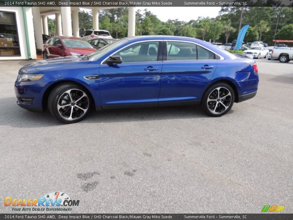 2014 Ford Taurus SHO AWD Deep Impact Blue / SHO Charcoal Black/Mayan Gray Miko Suede Photo #2