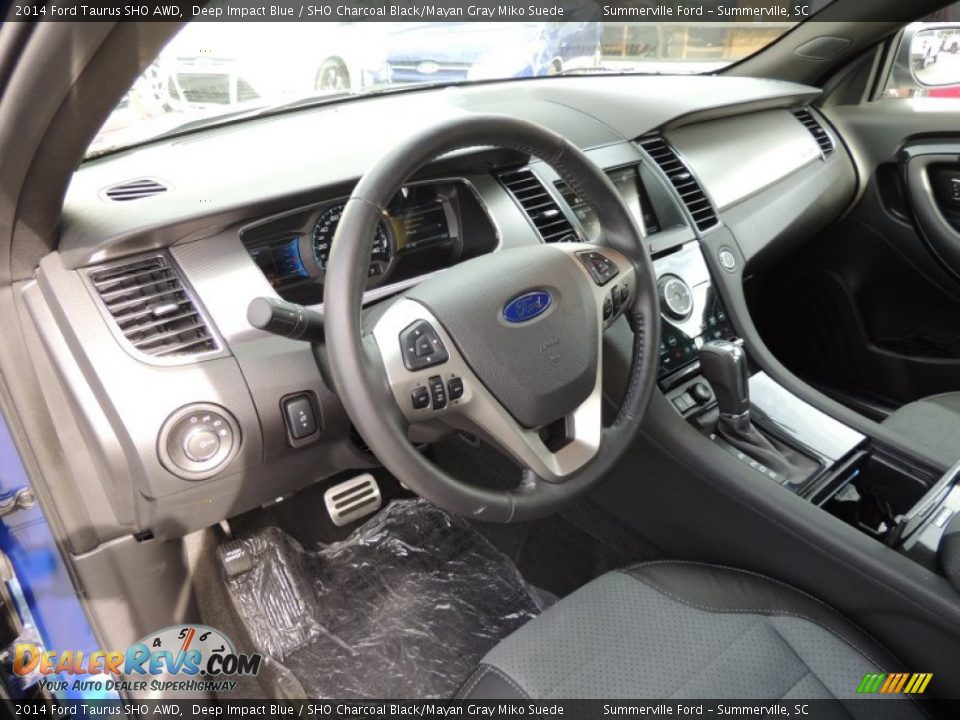 2014 Ford Taurus SHO AWD Deep Impact Blue / SHO Charcoal Black/Mayan Gray Miko Suede Photo #3