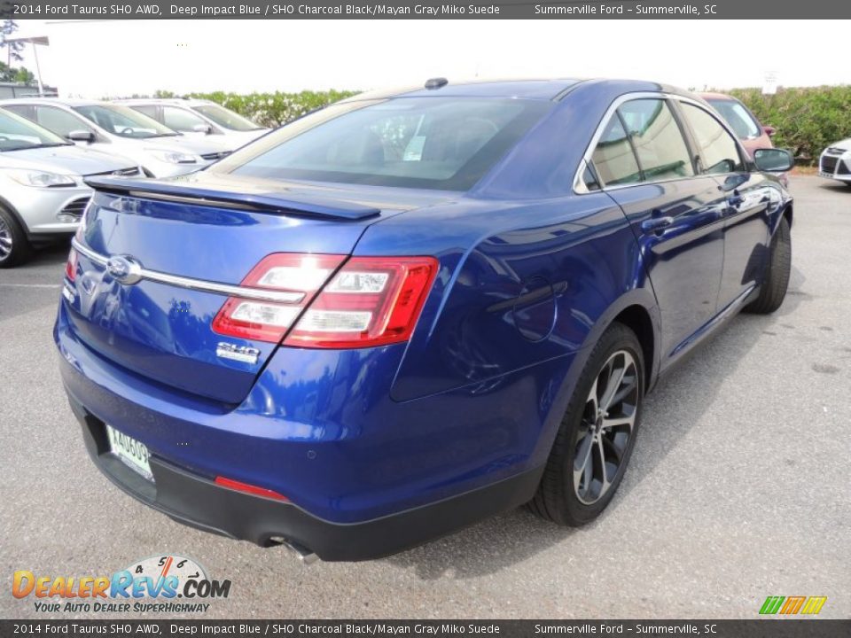 2014 Ford Taurus SHO AWD Deep Impact Blue / SHO Charcoal Black/Mayan Gray Miko Suede Photo #14