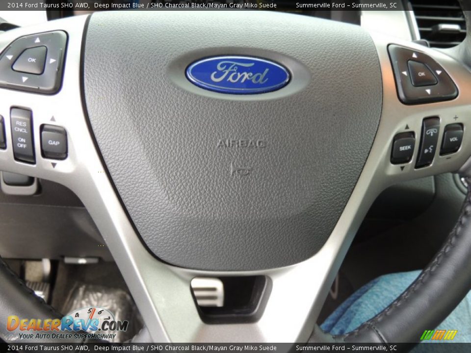 2014 Ford Taurus SHO AWD Deep Impact Blue / SHO Charcoal Black/Mayan Gray Miko Suede Photo #23