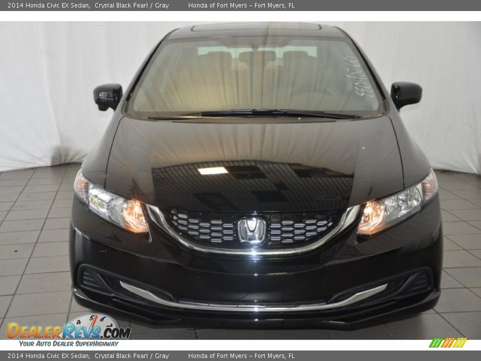 2014 Honda Civic EX Sedan Crystal Black Pearl / Gray Photo #2
