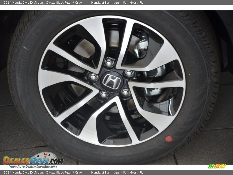 2014 Honda Civic EX Sedan Crystal Black Pearl / Gray Photo #3
