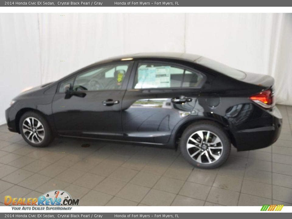 2014 Honda Civic EX Sedan Crystal Black Pearl / Gray Photo #7