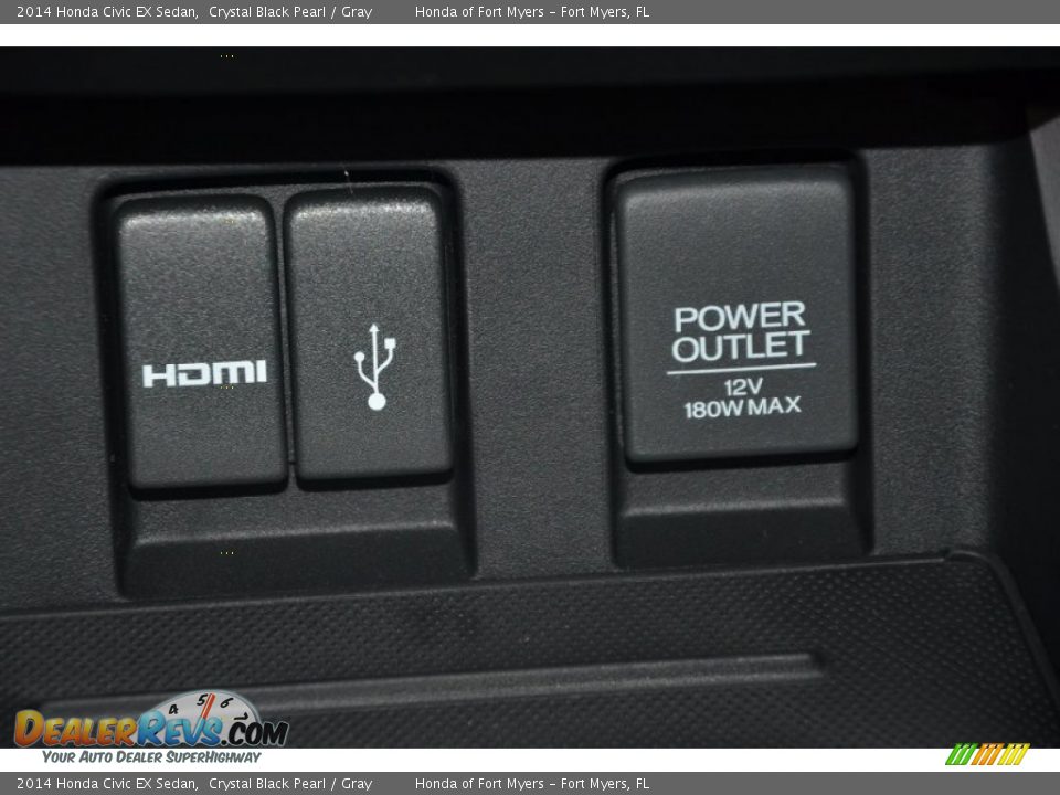 2014 Honda Civic EX Sedan Crystal Black Pearl / Gray Photo #15