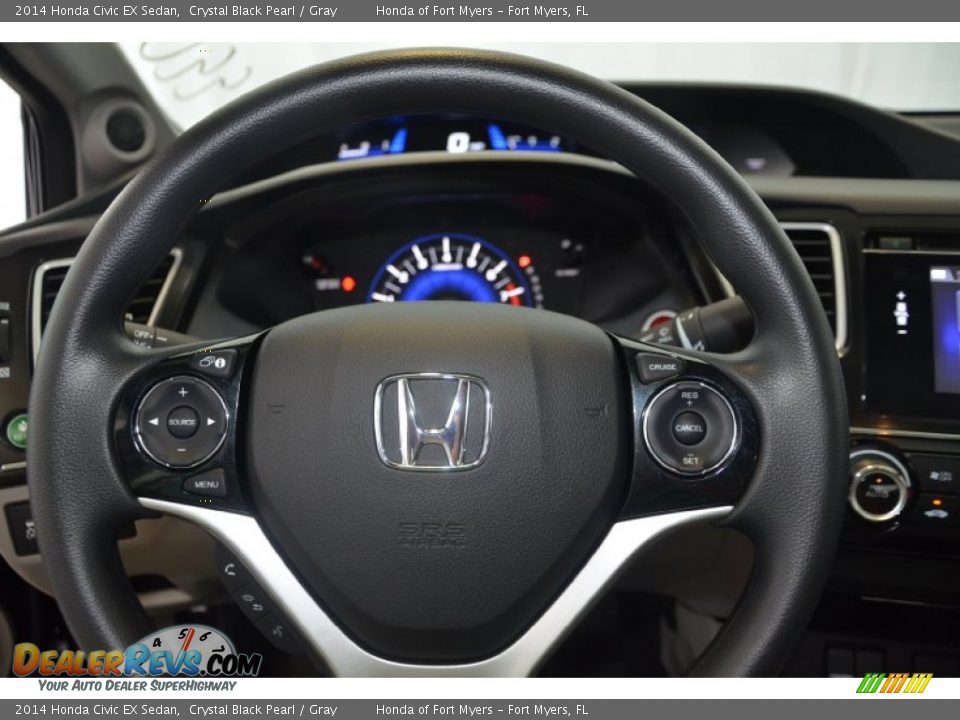 2014 Honda Civic EX Sedan Crystal Black Pearl / Gray Photo #18