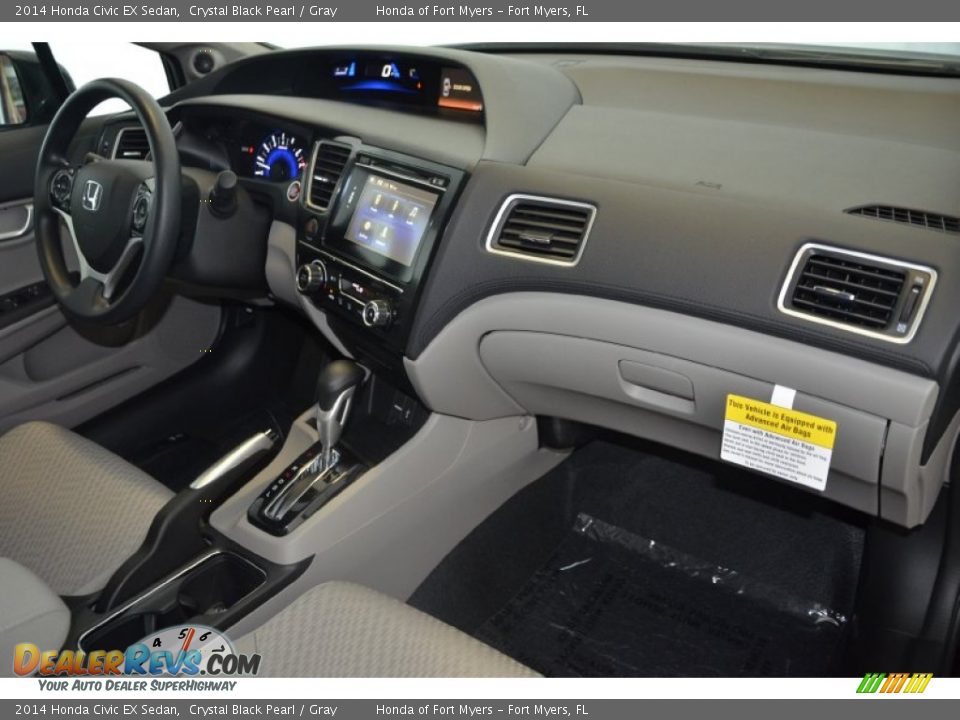2014 Honda Civic EX Sedan Crystal Black Pearl / Gray Photo #26