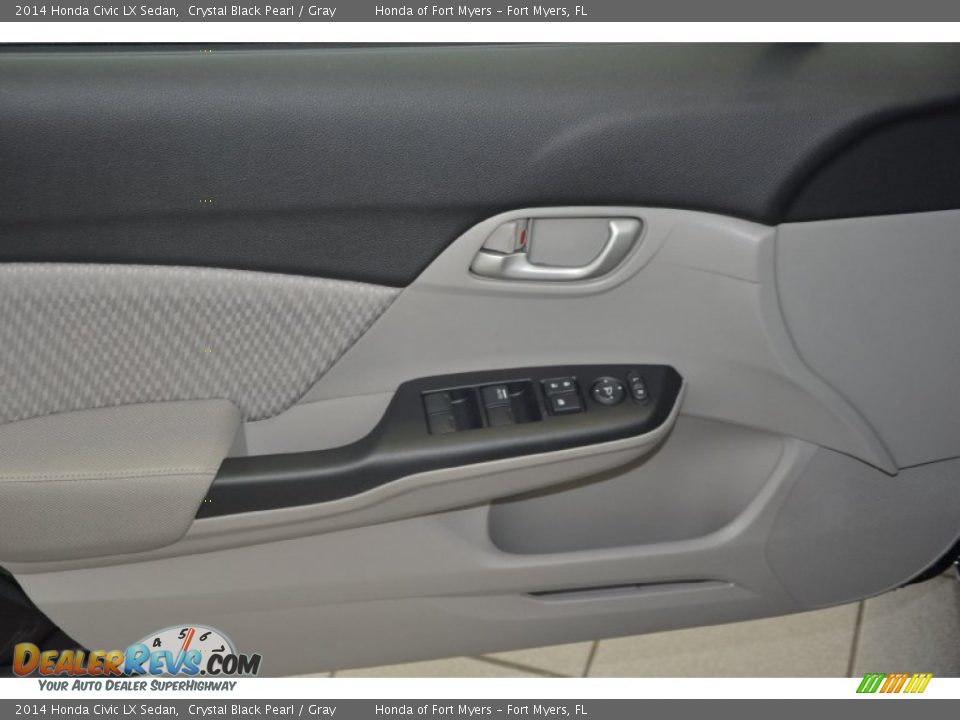 2014 Honda Civic LX Sedan Crystal Black Pearl / Gray Photo #8