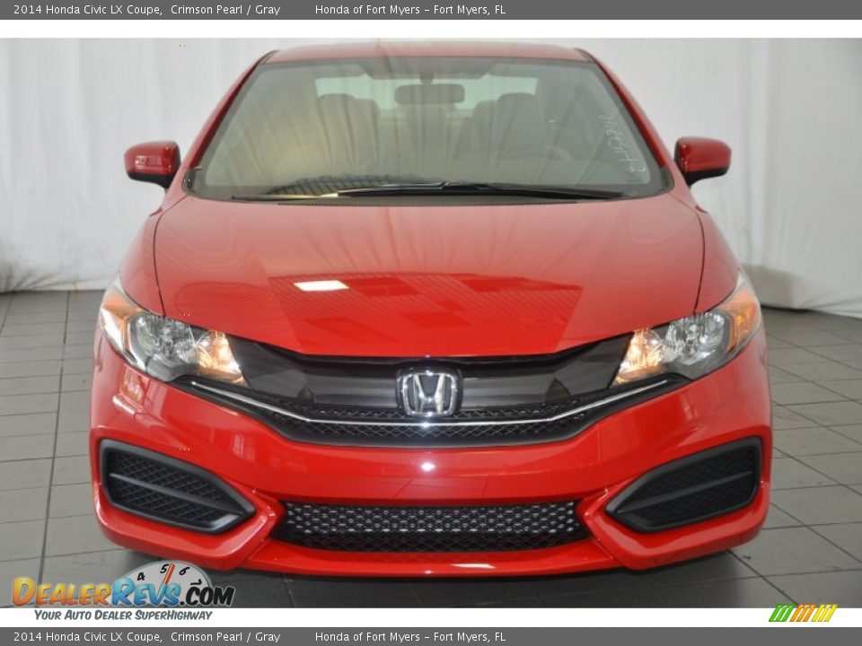 2014 Honda Civic LX Coupe Crimson Pearl / Gray Photo #2