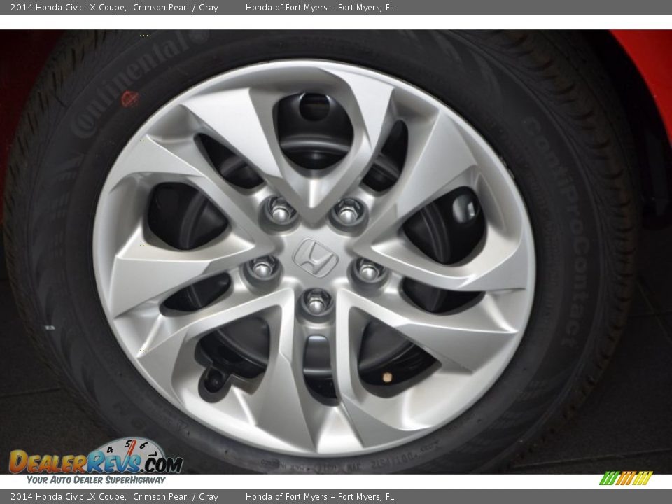 2014 Honda Civic LX Coupe Crimson Pearl / Gray Photo #3