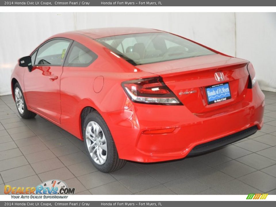 2014 Honda Civic LX Coupe Crimson Pearl / Gray Photo #5