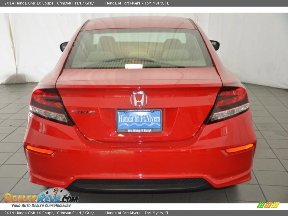 2014 Honda Civic LX Coupe Crimson Pearl / Gray Photo #6