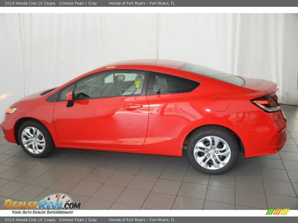 2014 Honda Civic LX Coupe Crimson Pearl / Gray Photo #7