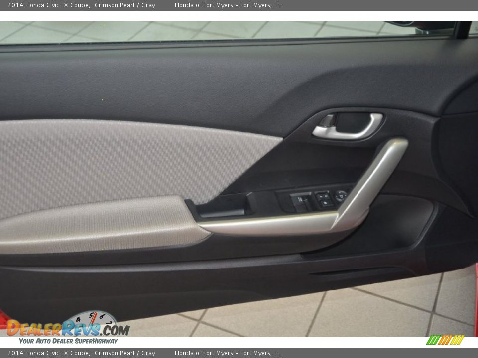 2014 Honda Civic LX Coupe Crimson Pearl / Gray Photo #8