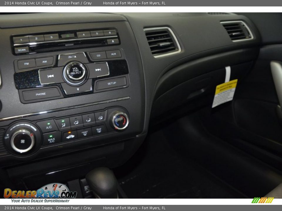 2014 Honda Civic LX Coupe Crimson Pearl / Gray Photo #11