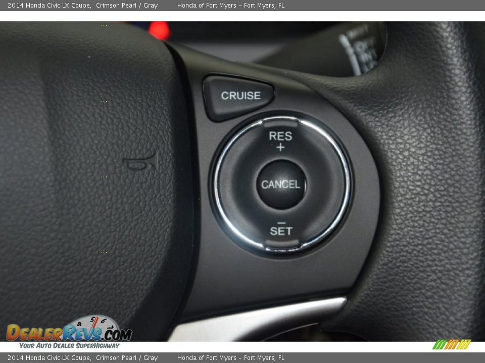 2014 Honda Civic LX Coupe Crimson Pearl / Gray Photo #13