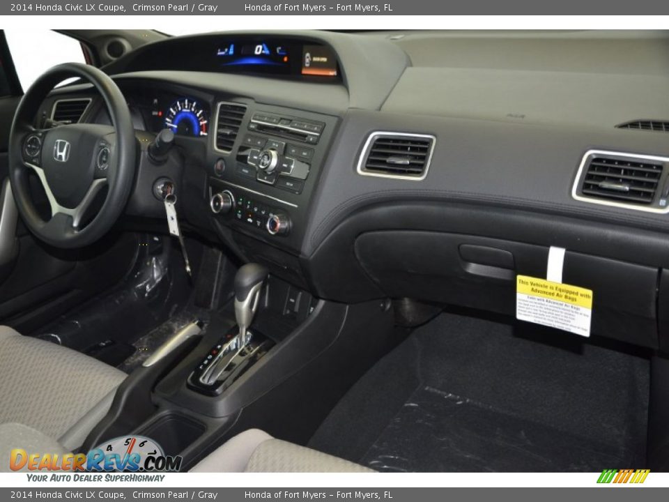 2014 Honda Civic LX Coupe Crimson Pearl / Gray Photo #20