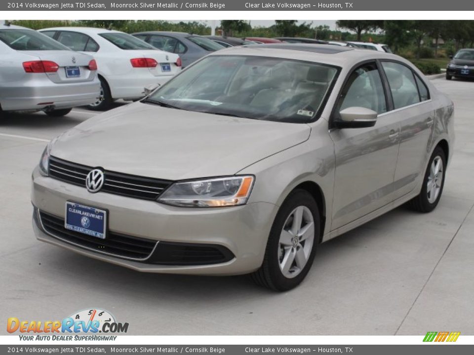 2014 Volkswagen Jetta TDI Sedan Moonrock Silver Metallic / Cornsilk Beige Photo #3