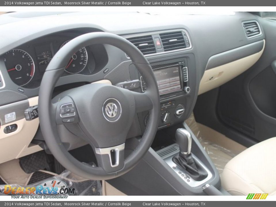 2014 Volkswagen Jetta TDI Sedan Moonrock Silver Metallic / Cornsilk Beige Photo #9