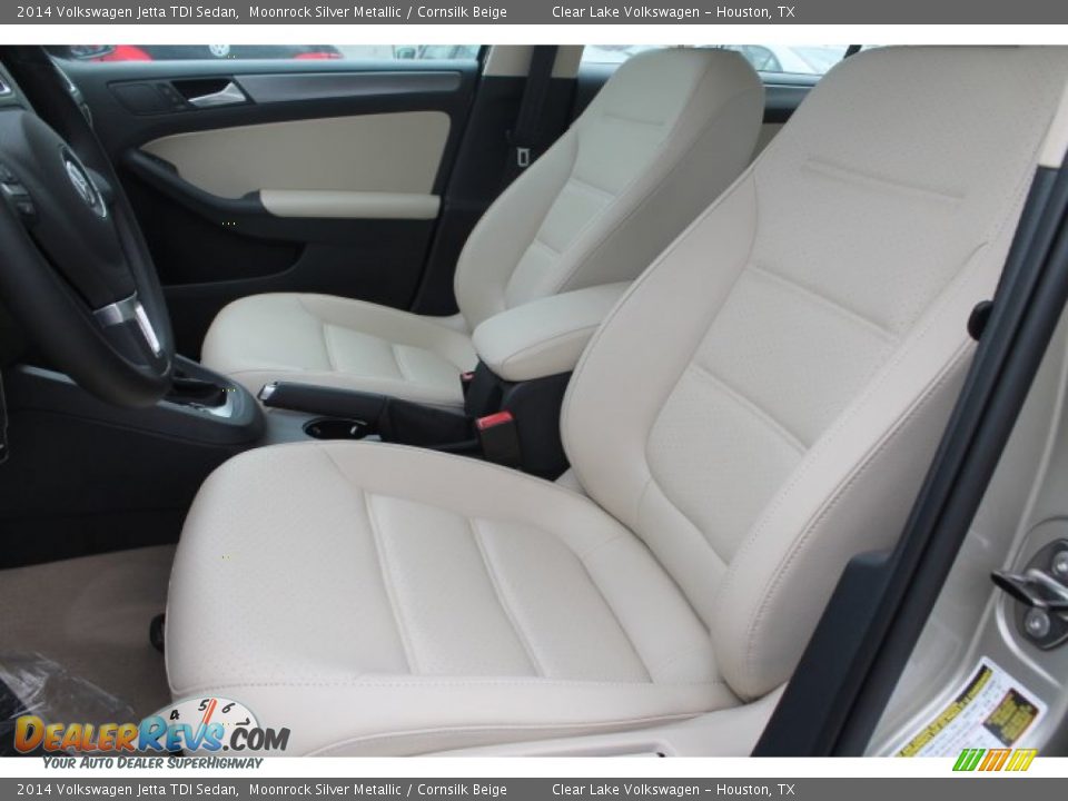 2014 Volkswagen Jetta TDI Sedan Moonrock Silver Metallic / Cornsilk Beige Photo #10