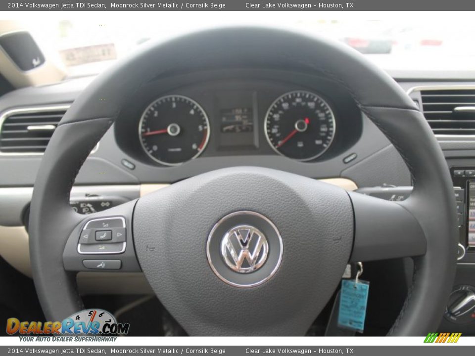 2014 Volkswagen Jetta TDI Sedan Moonrock Silver Metallic / Cornsilk Beige Photo #18