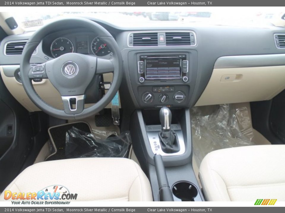 2014 Volkswagen Jetta TDI Sedan Moonrock Silver Metallic / Cornsilk Beige Photo #24