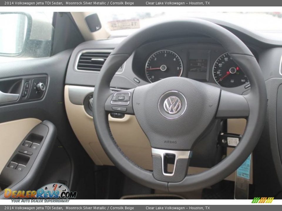 2014 Volkswagen Jetta TDI Sedan Moonrock Silver Metallic / Cornsilk Beige Photo #25