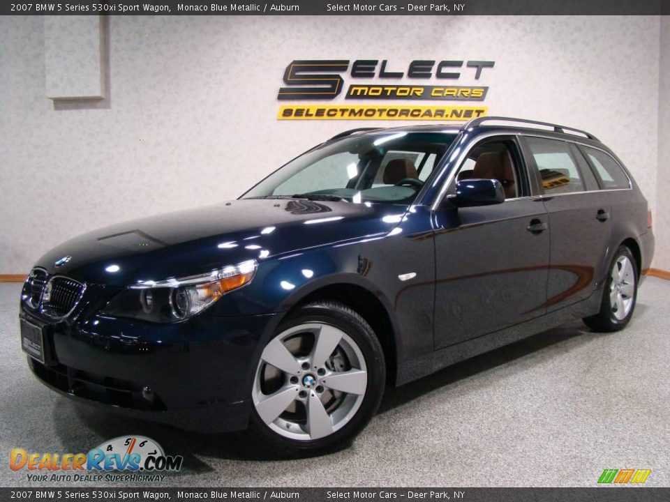2007 BMW 5 Series 530xi Sport Wagon Monaco Blue Metallic / Auburn Photo #1