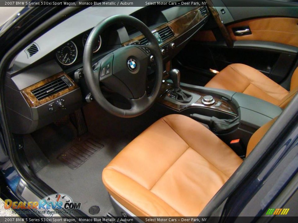 2007 BMW 5 Series 530xi Sport Wagon Monaco Blue Metallic / Auburn Photo #9