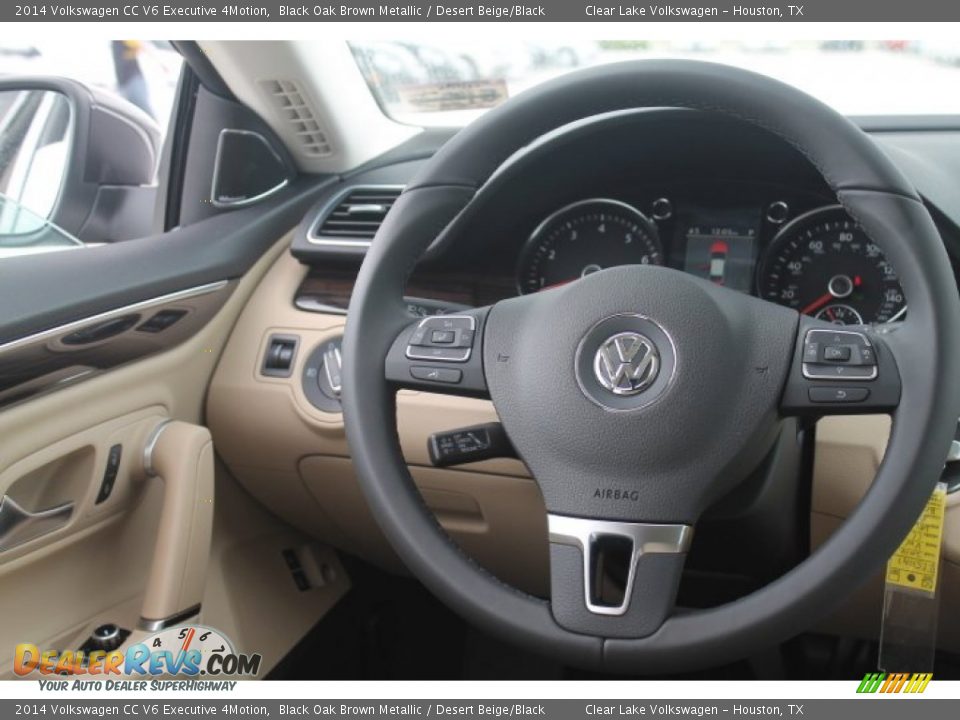 2014 Volkswagen CC V6 Executive 4Motion Black Oak Brown Metallic / Desert Beige/Black Photo #29