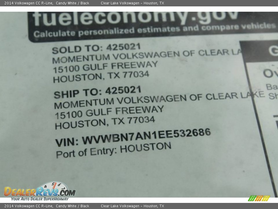 2014 Volkswagen CC R-Line Candy White / Black Photo #34