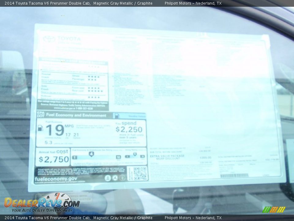 2014 Toyota Tacoma V6 Prerunner Double Cab Magnetic Gray Metallic / Graphite Photo #35