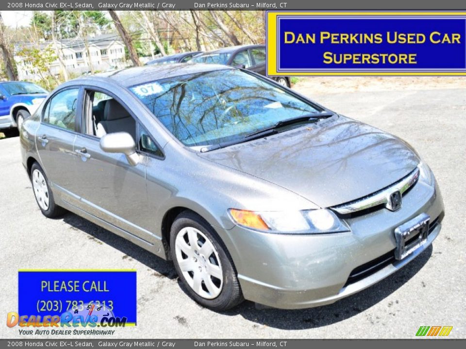 2008 Honda Civic EX-L Sedan Galaxy Gray Metallic / Gray Photo #1