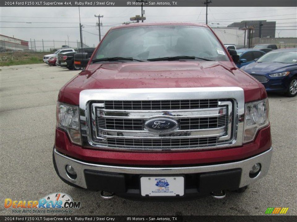 2014 Ford F150 XLT SuperCrew 4x4 Ruby Red / Steel Grey Photo #2