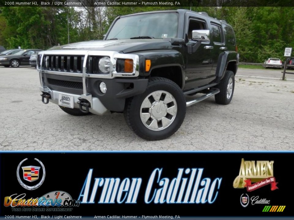 2008 Hummer H3 Black / Light Cashmere Photo #1