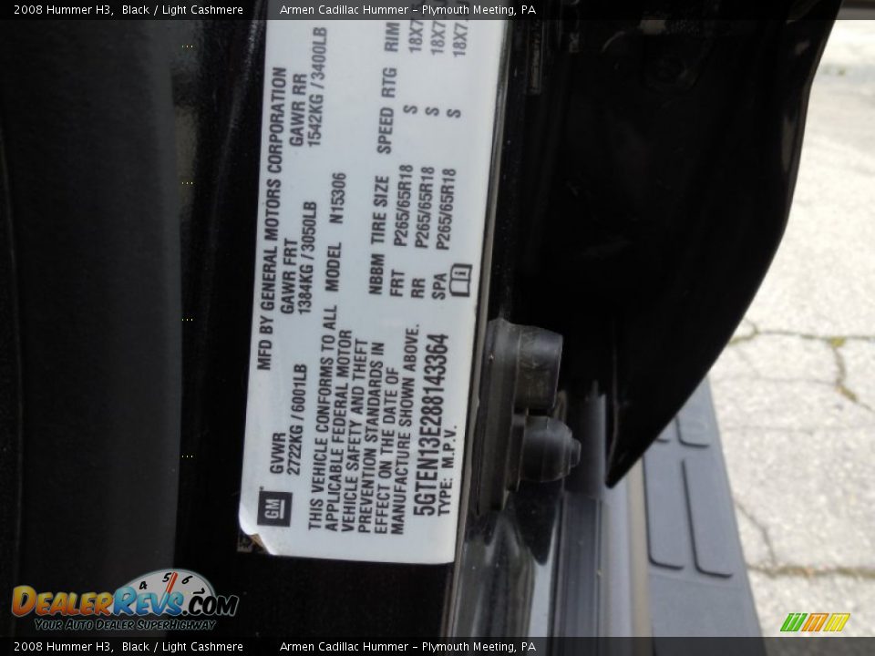 2008 Hummer H3 Black / Light Cashmere Photo #25