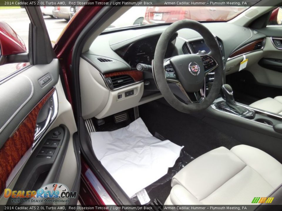 Light Platinum/Jet Black Interior - 2014 Cadillac ATS 2.0L Turbo AWD Photo #7
