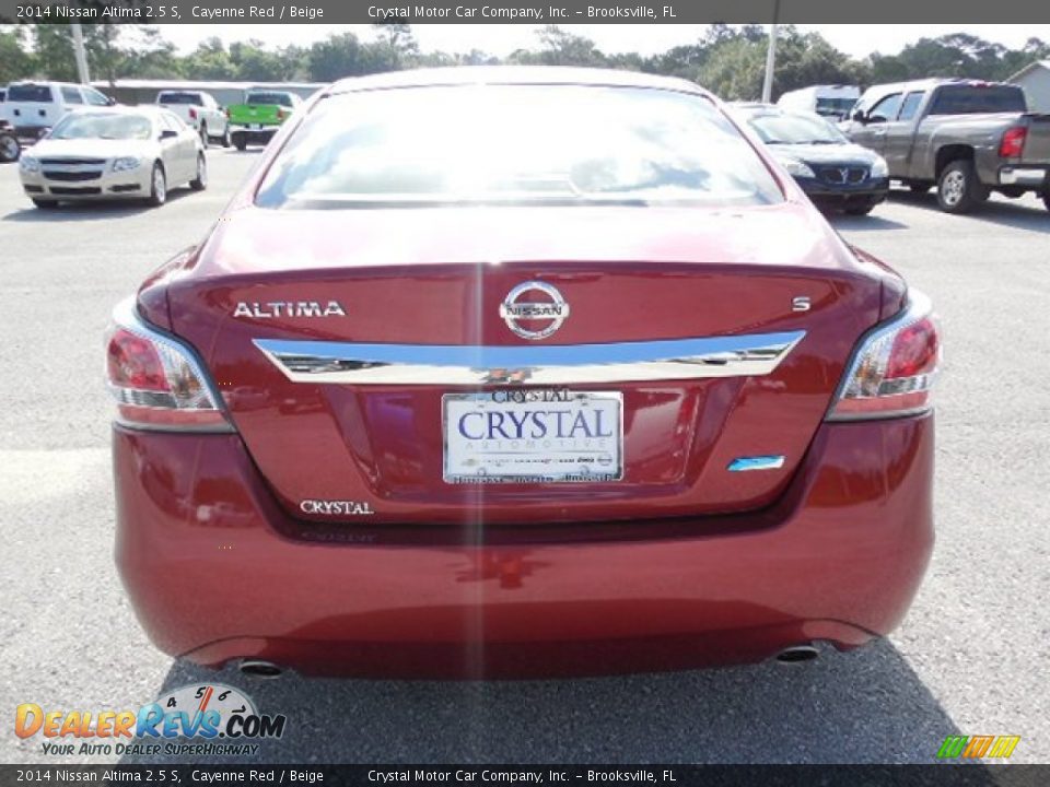 2014 Nissan Altima 2.5 S Cayenne Red / Beige Photo #7