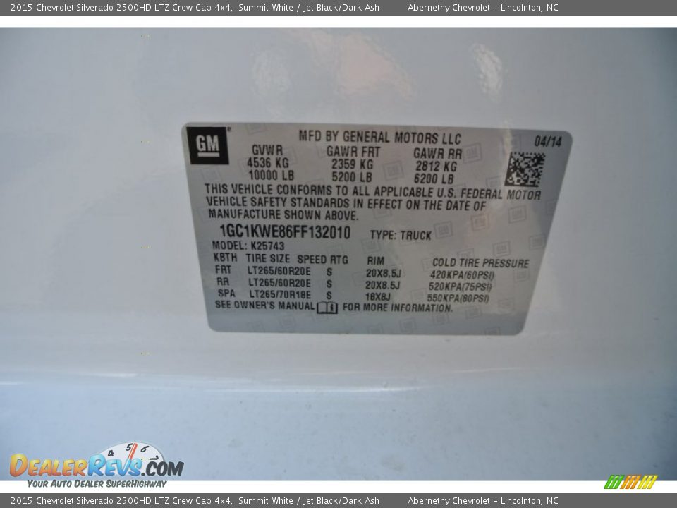 2015 Chevrolet Silverado 2500HD LTZ Crew Cab 4x4 Summit White / Jet Black/Dark Ash Photo #7