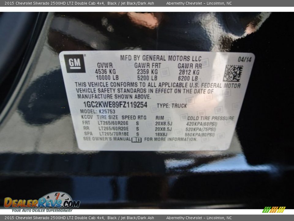 2015 Chevrolet Silverado 2500HD LTZ Double Cab 4x4 Black / Jet Black/Dark Ash Photo #7
