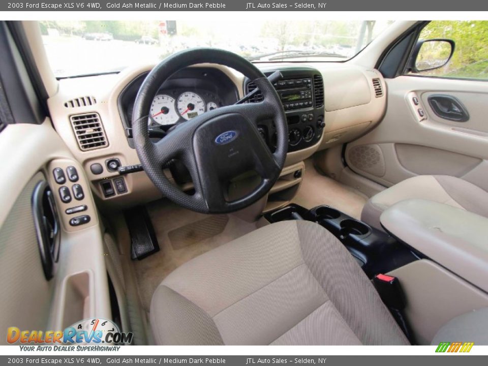 2003 Ford Escape XLS V6 4WD Gold Ash Metallic / Medium Dark Pebble Photo #13