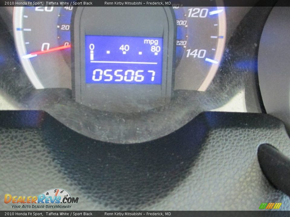2010 Honda Fit Sport Taffeta White / Sport Black Photo #15