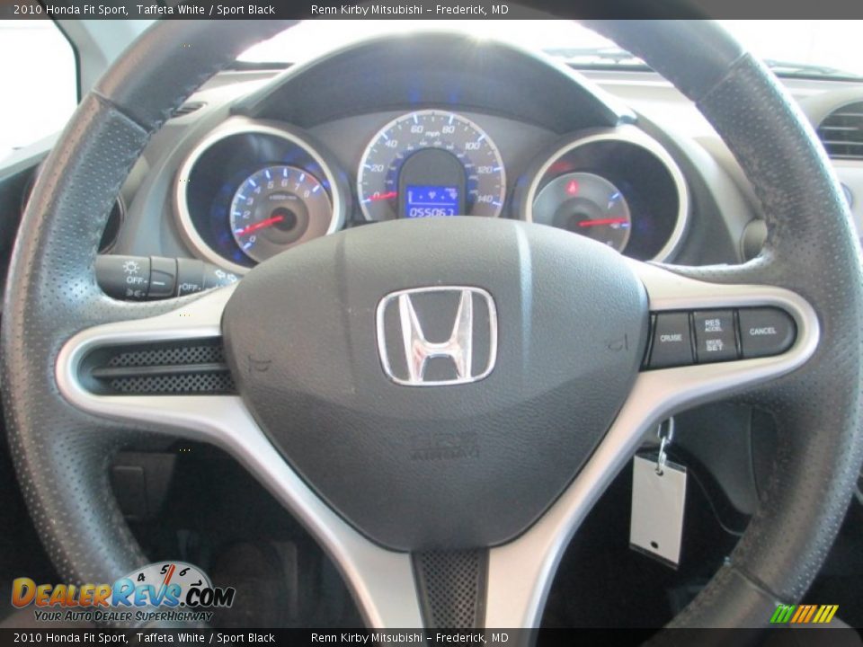 2010 Honda Fit Sport Taffeta White / Sport Black Photo #23