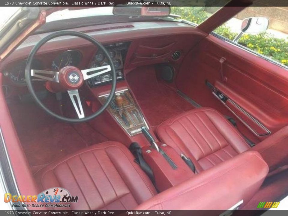 Dark Red Interior - 1973 Chevrolet Corvette Convertible Photo #6
