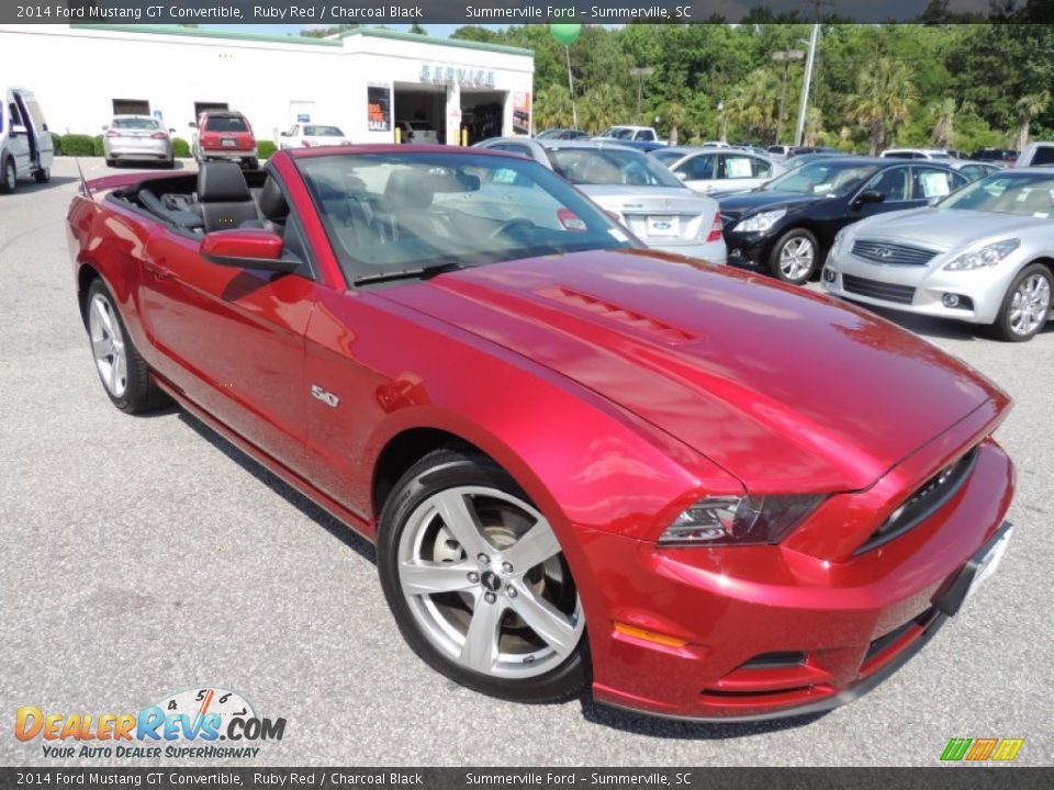 2014 Ford Mustang GT Convertible Ruby Red / Charcoal Black Photo #1