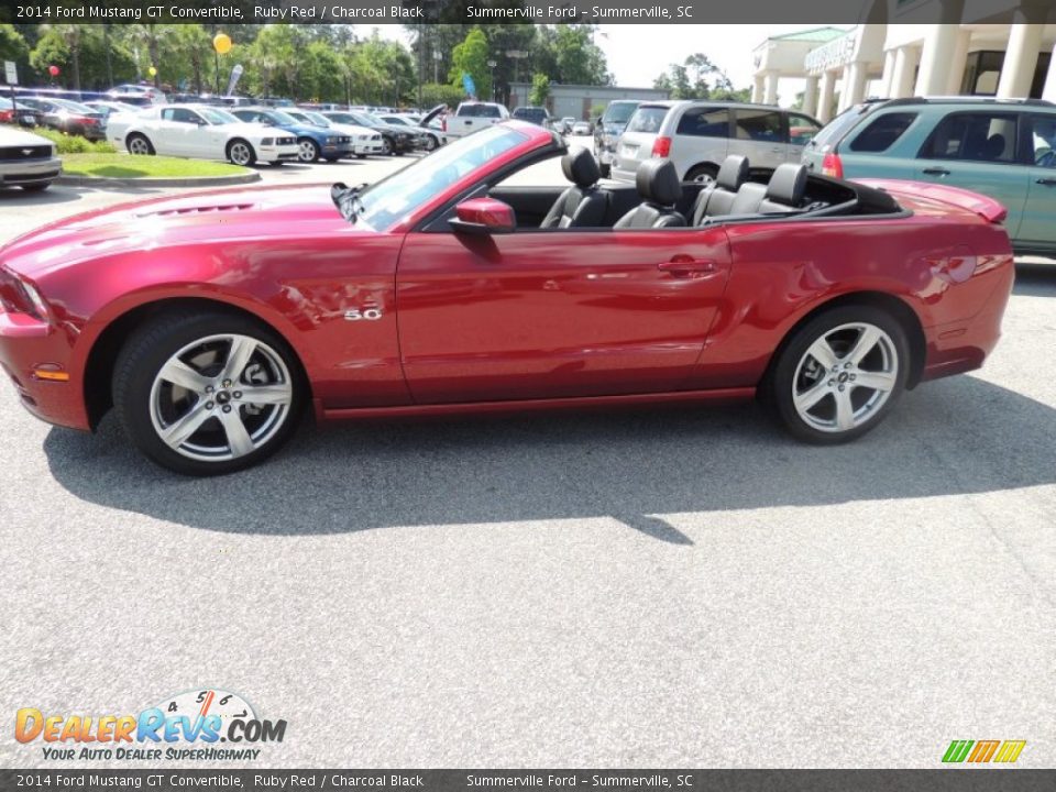 2014 Ford Mustang GT Convertible Ruby Red / Charcoal Black Photo #2