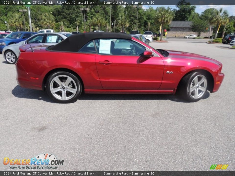 2014 Ford Mustang GT Convertible Ruby Red / Charcoal Black Photo #10