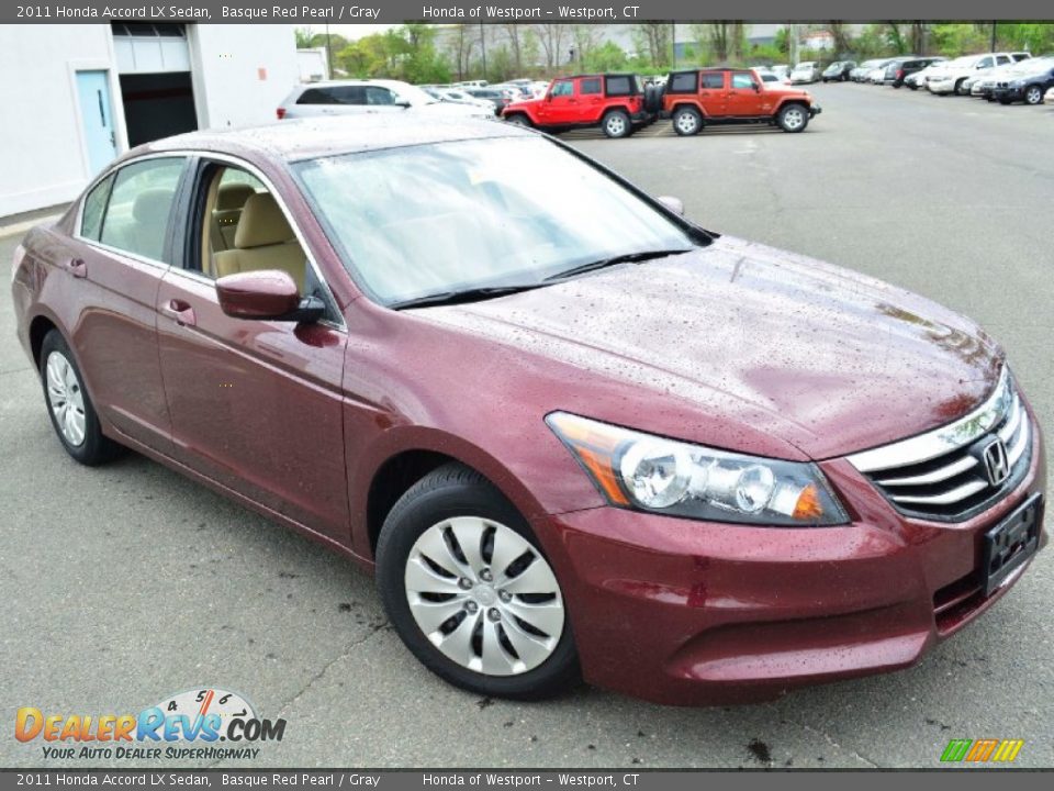 2011 Honda Accord LX Sedan Basque Red Pearl / Gray Photo #3