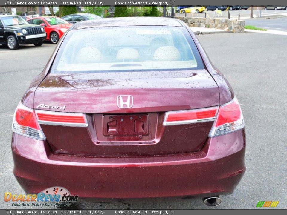 2011 Honda Accord LX Sedan Basque Red Pearl / Gray Photo #7